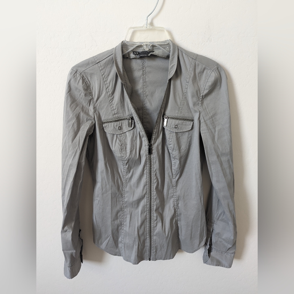 Armani Exchange Zip Front Blouse